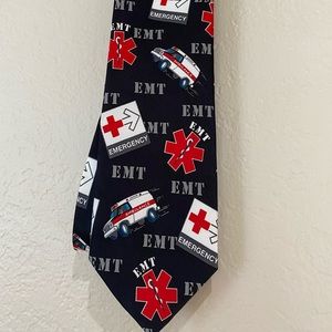 NEW EMT Ralph Marlin Brand Neck Tie Red Black